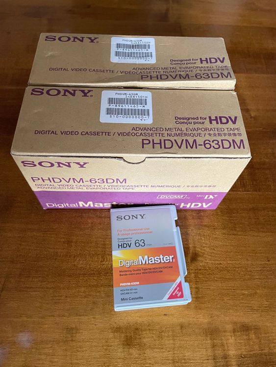5 Cassettes Vidéo Sony PHDV-276DM HDV – 276 Min – DVCAM – Neuf