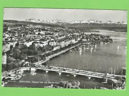 Zürich, Quaibrücke, Utoquai und die Glarneralpen