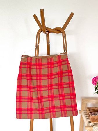 Weekend Max Mara Jupe braun-rot kariert Gr. M/38 neuwerig