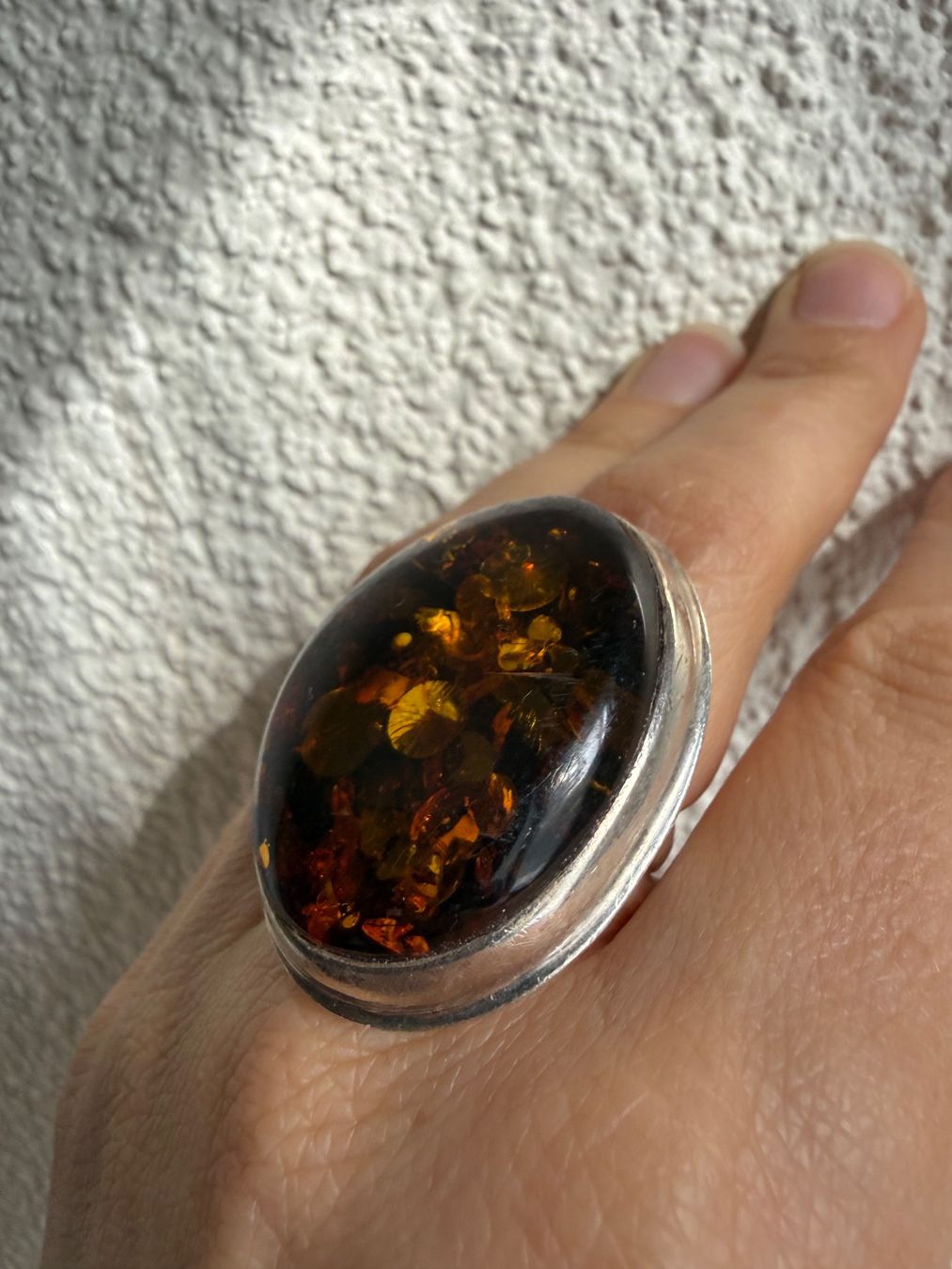 Bagues: Massiver Silber Ring mit Bernstein 925 – D'occasion à Spiegel b. Bern par Rogger72 5