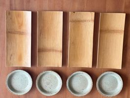 Asia Food Sushi Placement für 4 Personen Keramik Showa Japan