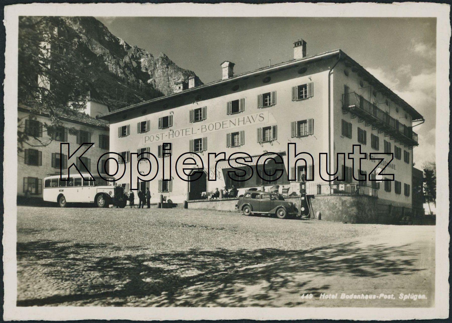 Ansichtskarten: GR Splügen - Post - Postauto - FBW - Auto - Tankstelle  Esso – Neu (gemäss Beschreibung) aus Schindellegi von masutka7
