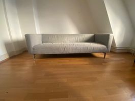 Dreisitzer Sofa grau Textilbezug gebraucht guter Zustand