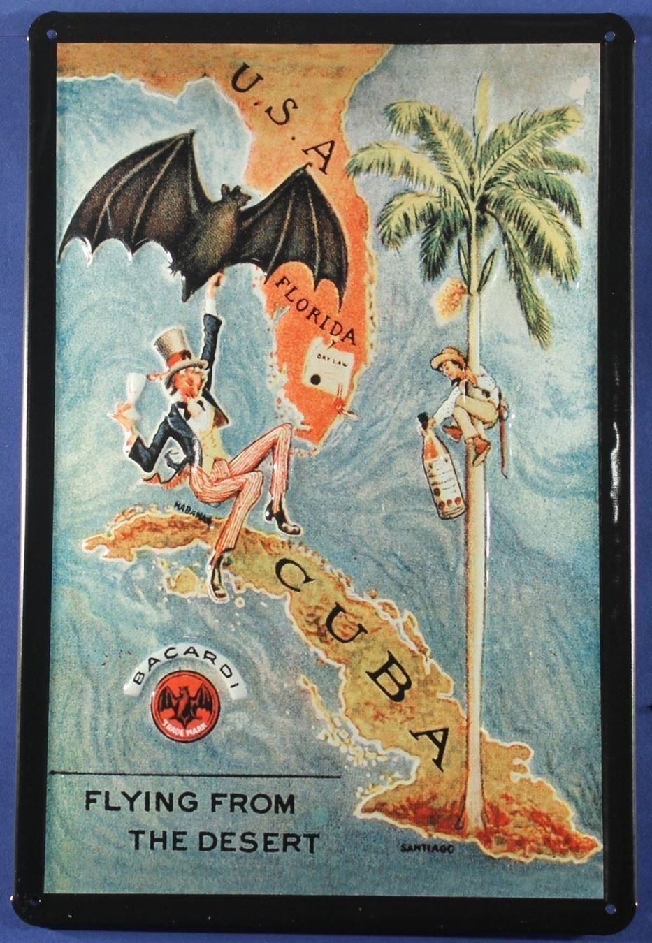 Bacardi Insegne: Blechschild 3D-BACARDI-CUBA FLYING FROM – Nuovo e nell'imballaggio originale da Rupperswil venduto da big-one-sale