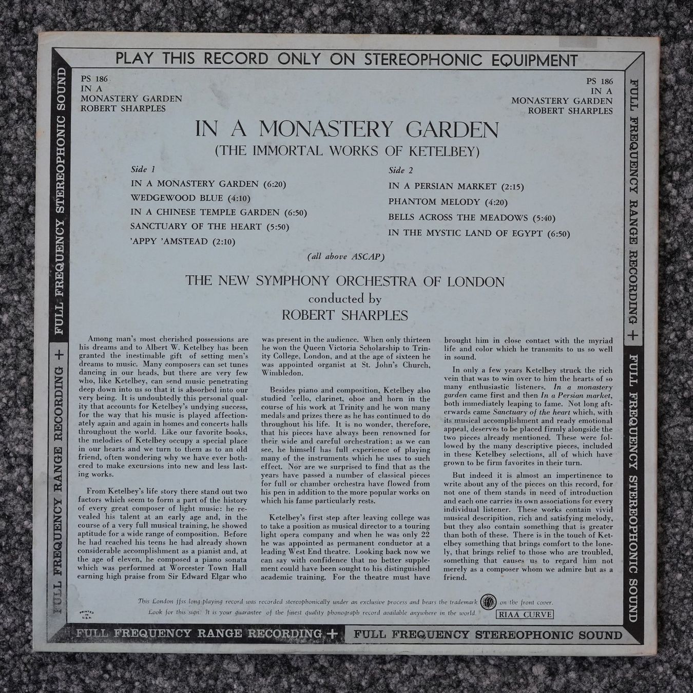 Schallplatten: London PS 186 / In A Monastery Garden – Gebraucht aus Brunnen von Techfreak1 1