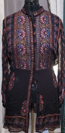 Wunderschöne Boho Bluse mit Stickerei, XL