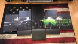 5-teiliges Leinwandbild Muscle-Cars Plymouth Barracuda
