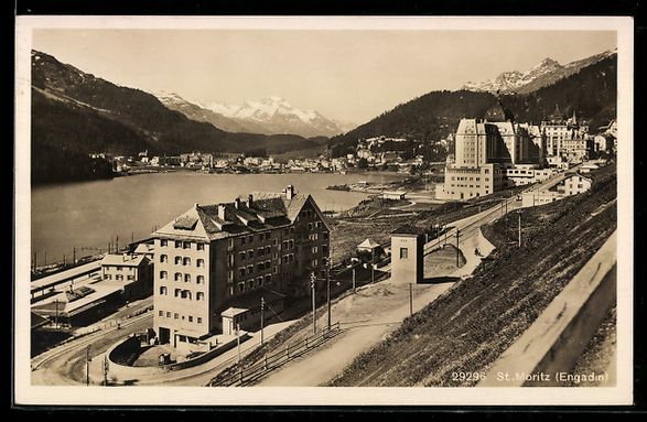Cartoline postali: St. Moritz /Engadin, Seepanorama mit Ber – Usato da Berlin venduto da bartko-reher