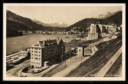 St. Moritz /Engadin, Seepanorama mit Ber