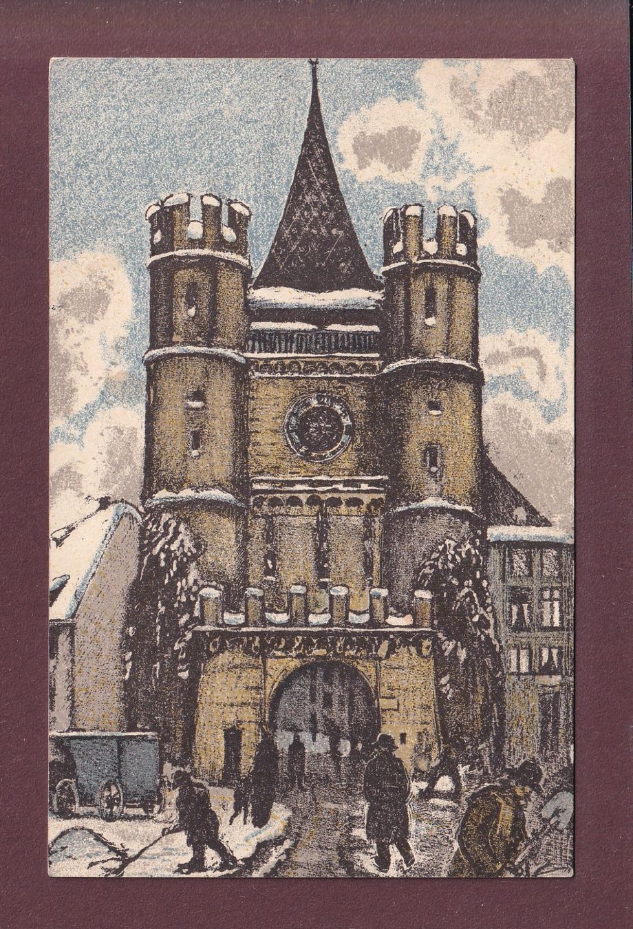 Cartoline postali: Für die Jugend - BASEL - Spalentor - 1914 // Eckbug / Rück v – Usato da Pully venduto da nicecards
