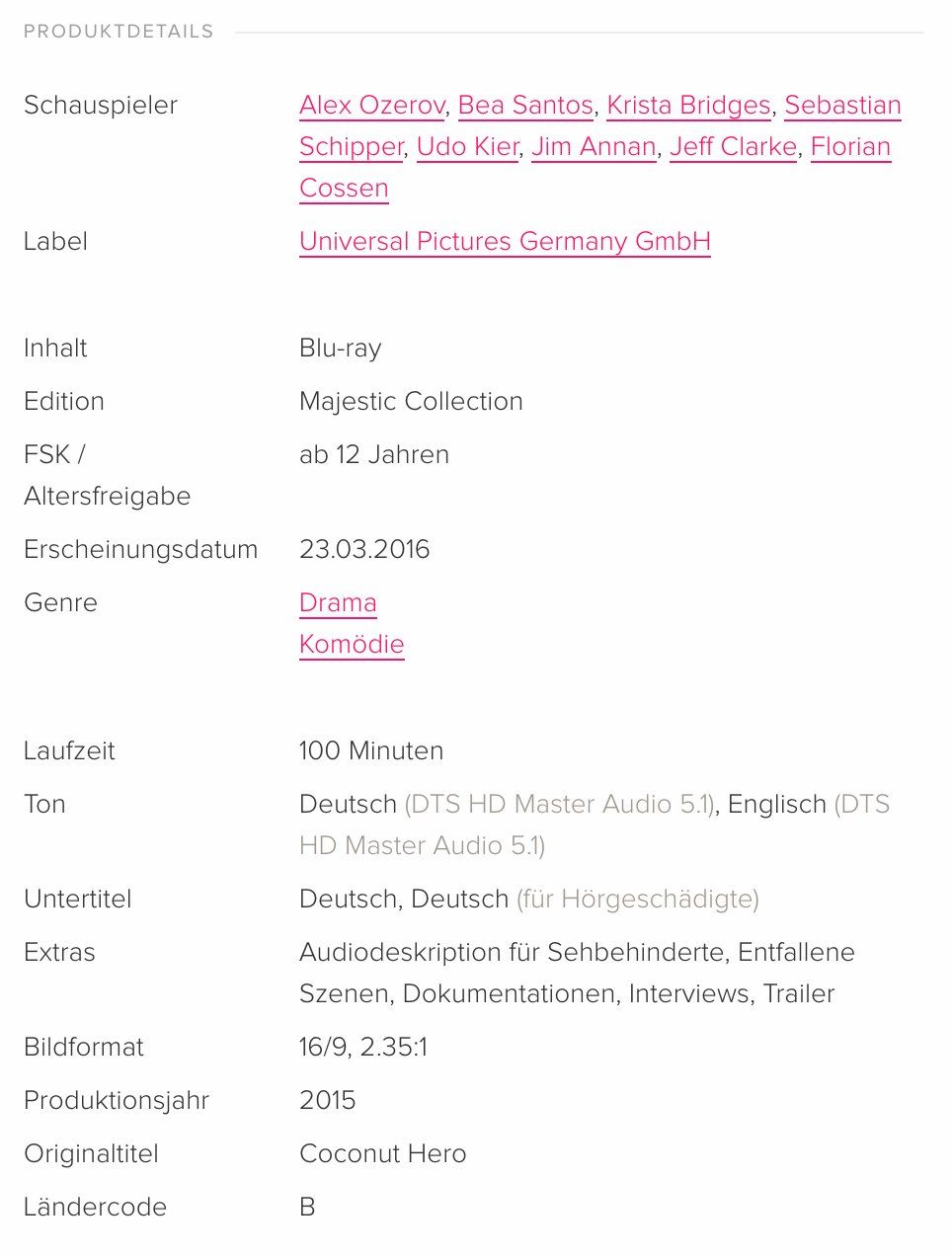 Alle DVDs: Coconut Hero (2015) Blu ray – Gebraucht aus Brunnen von Barfly5 2