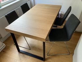 Ausziehtisch Eiche Metallgestell guter Zustand