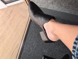 Chic Black Leather Mules from Steve Madden