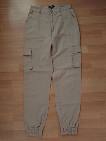 Damen Cargo Hose Missguided Gr. 38 Beige 100% Baumwolle