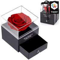 Boîte à bijoux avec rose éternelle — cadeau Saint-Valentin
