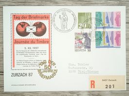 TR07 Enveloppe + Timbre Suisse 1987