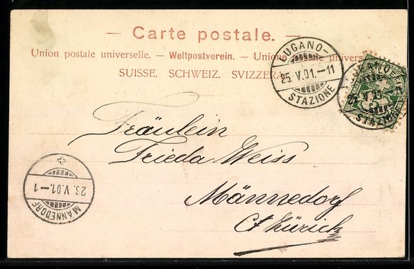 Cartoline postali: AK Paradiso, Paradiso e Monte S. Salvatore – Usato da Berlin venduto da bartko-reher 1