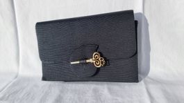 Elegante Damenbrieftasche Schwarz Gold Schlüssel clutch