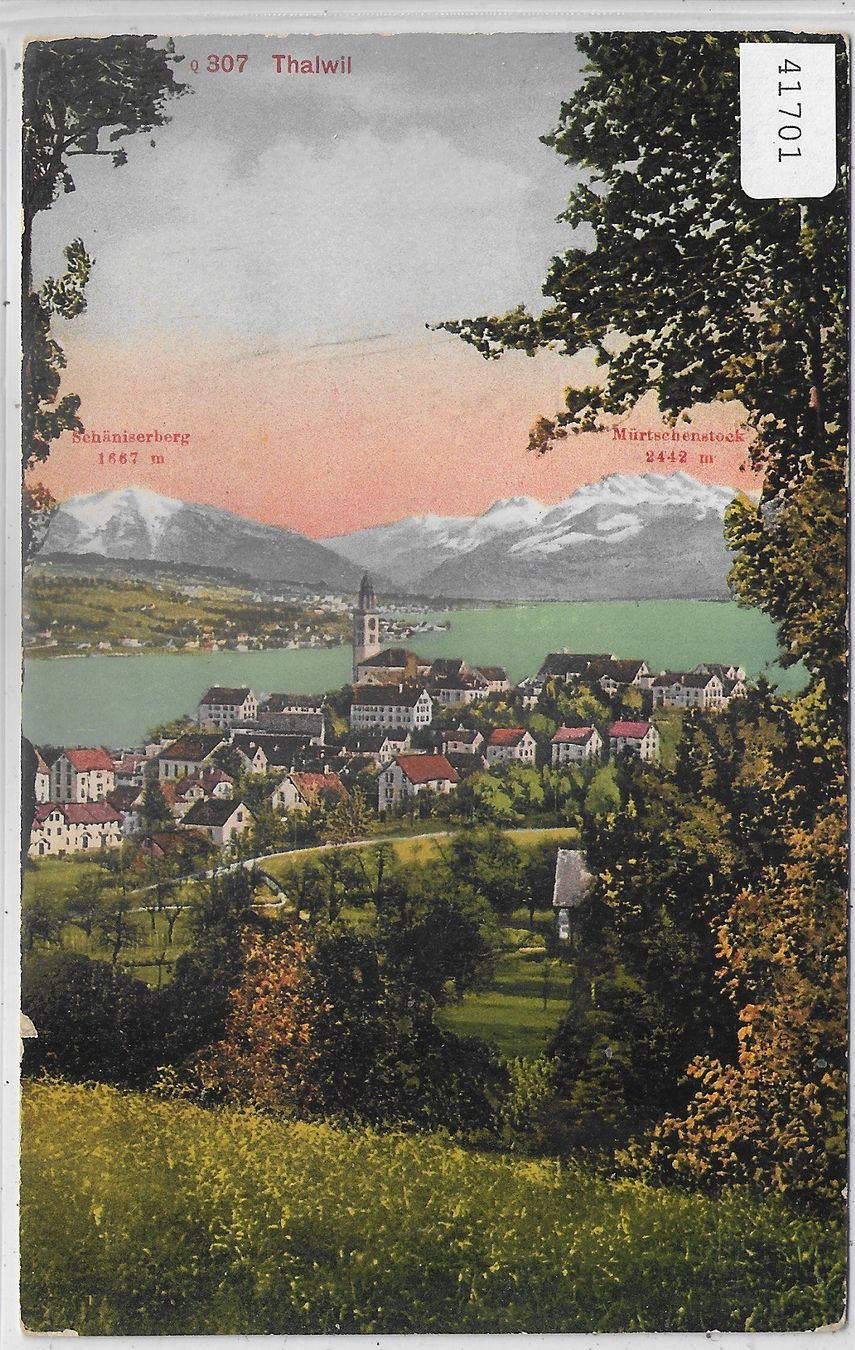 Ansichtskarten: Thalwil - Generalansicht - Litho – Gebraucht aus Ettingen von Kartenplanet
