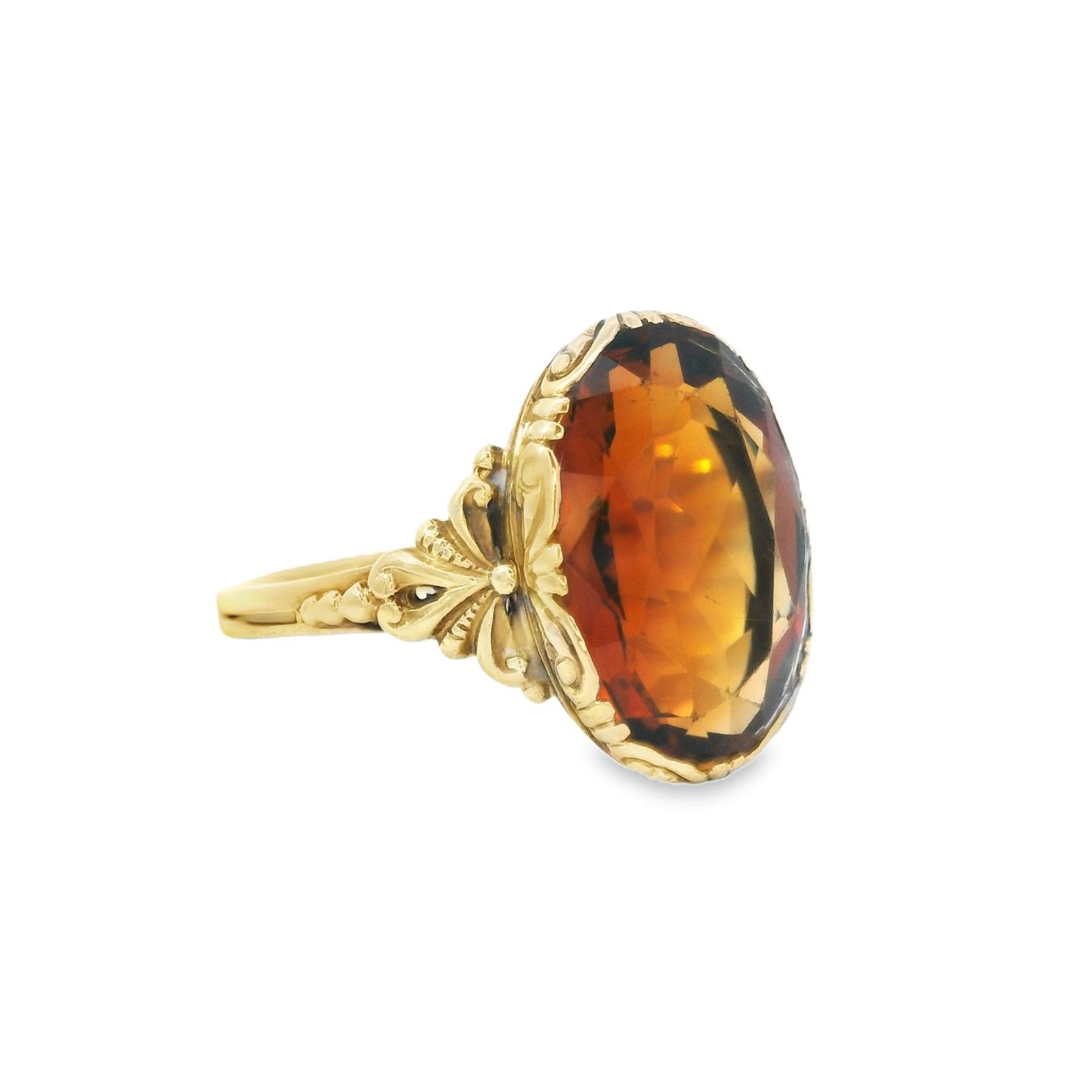 Anelli: Antik Jugendstil Madeira Citrin 9k Gold – Usato da Embrach venduto da estzeh1 6