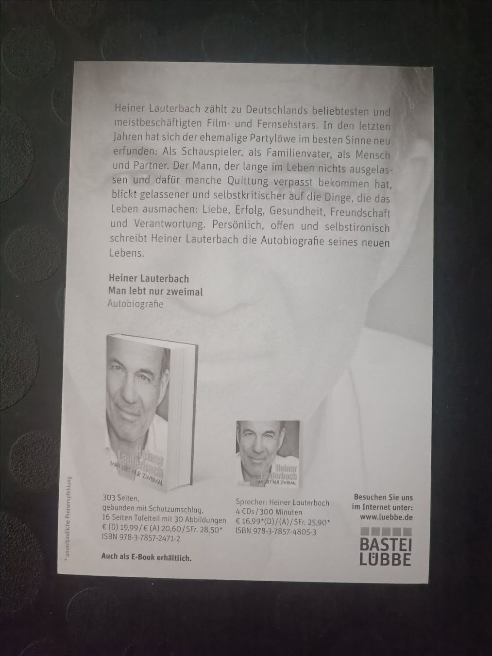 Autografi: Heiner Lauterbach - signierte Autogrammkarte – Usato da Menziken venduto da Artographs 1