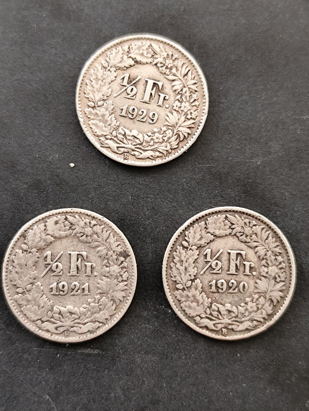 Alle Münzen: 50rappen silber 1920/21/29  – Gebraucht aus minusio von bierbrauer