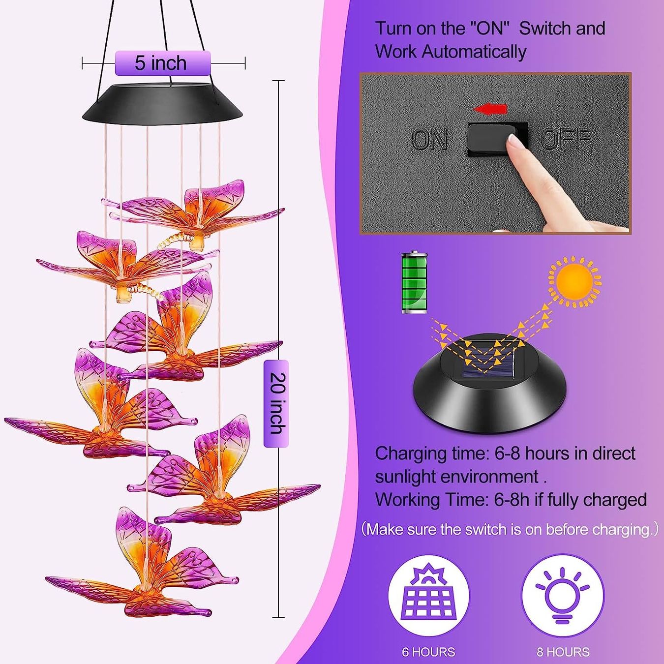 Altro in Decorazioni & Accessori: Schmetterling Solar Windspiel – Nuovo e nell'imballaggio originale da Nuglar venduto da SaleRitter 1