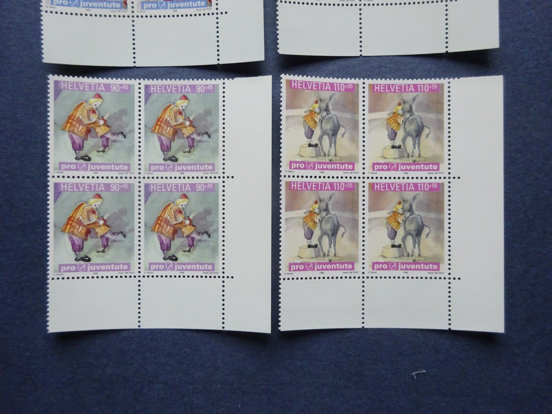 Tutti i francobolli: 1999 Pro Juventute 4er Blöcke postfrisch** – Usato da Appenzell-Steinegg venduto da adi1975 2