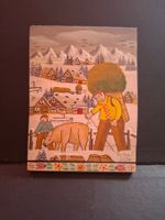 Winter Mini Bild Bueb Bauer Schwein Haus im Schnee *55