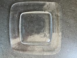 Kerzenteller/-untersetzer Glas, 14 x 14 cm