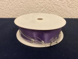 Satin - Band verdrahtet, 25 mm breit,  20 Meter, violett