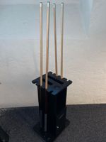 4 Billard Queues + Ständer Brunswick schwarz