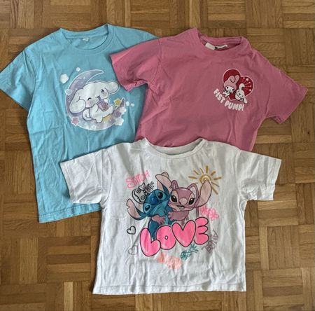 Lot de 3 T-shirts Zara, C&A - Kawaii Anime Eté, 140-150 cm