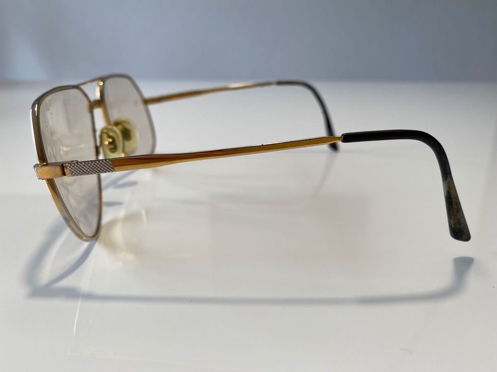 Monture De Lunettes Silhouette 6096/20 Vintage - Demi-monture Or Noir Blanc - NOS Jamais Portée