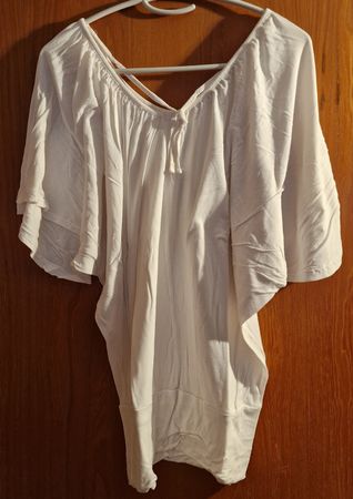 Sommer Tunika Bluse, Weiss, Grösse XL