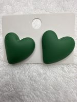 Boucles d'oreilles  coeur vert foncé - NOUVEAU ! 52