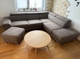 Top Ecksofa in Braun inkl. Hocker – Modern & Bequem!
