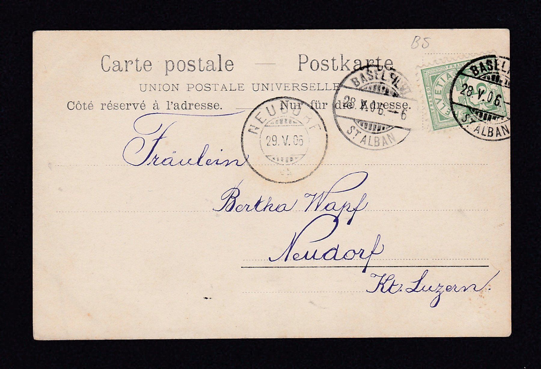 Cartoline postali: BASEL - Rheindampfer, 1906, Rhein-Schifffahrt – Usato da Reiden venduto da cinfis 1