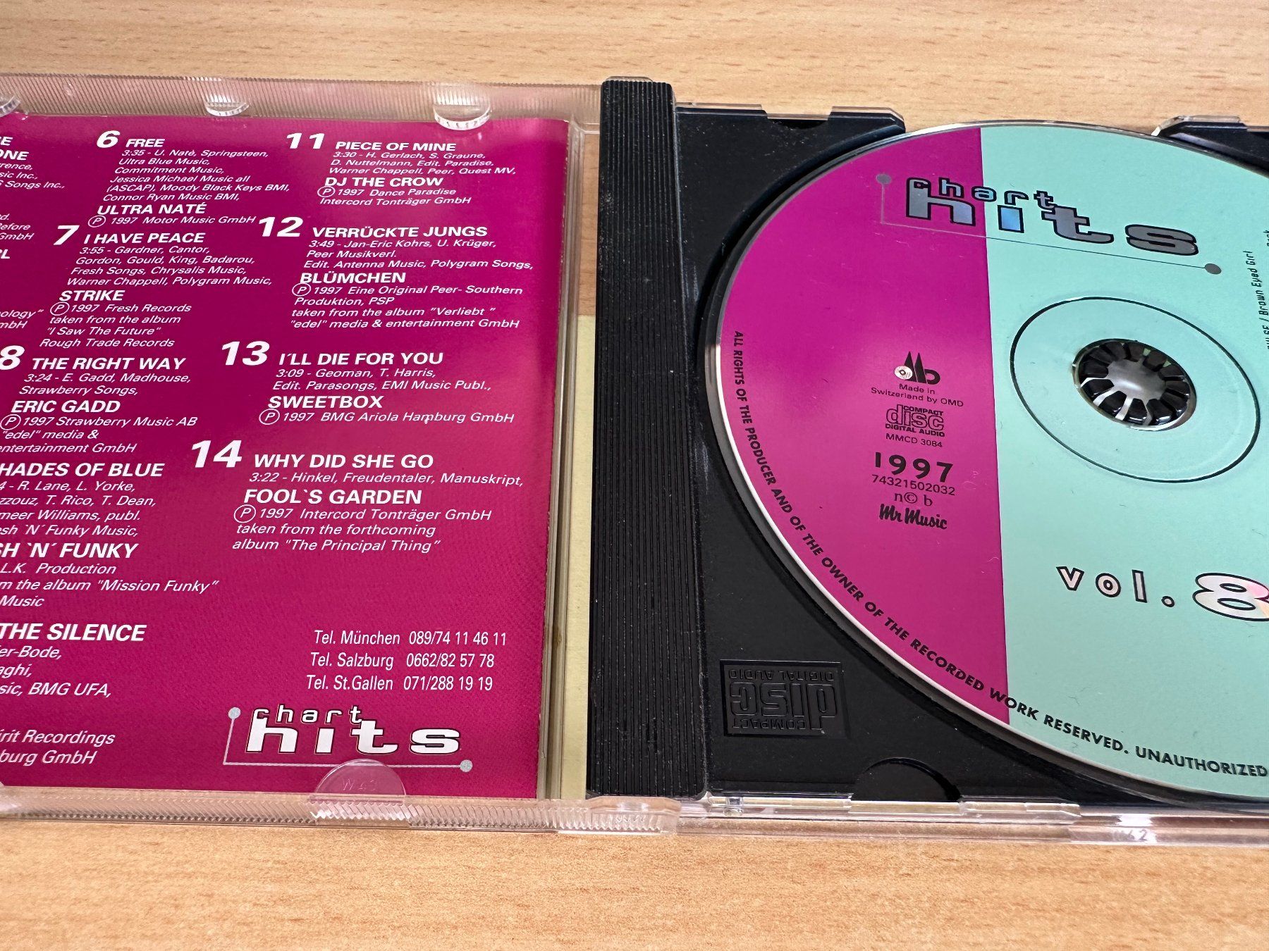 CD: Various – Chart Hits Vol. 8. 1997 – Usato da Rikon im Tösstal venduto da Alpenmutz 2