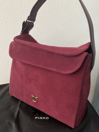 Magnifique sac Pinko - hobo en Suède Bordeaux