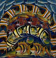 Saidi Abasi Mitumbati -Shaha (1982) farbenfrohe Fische (2)