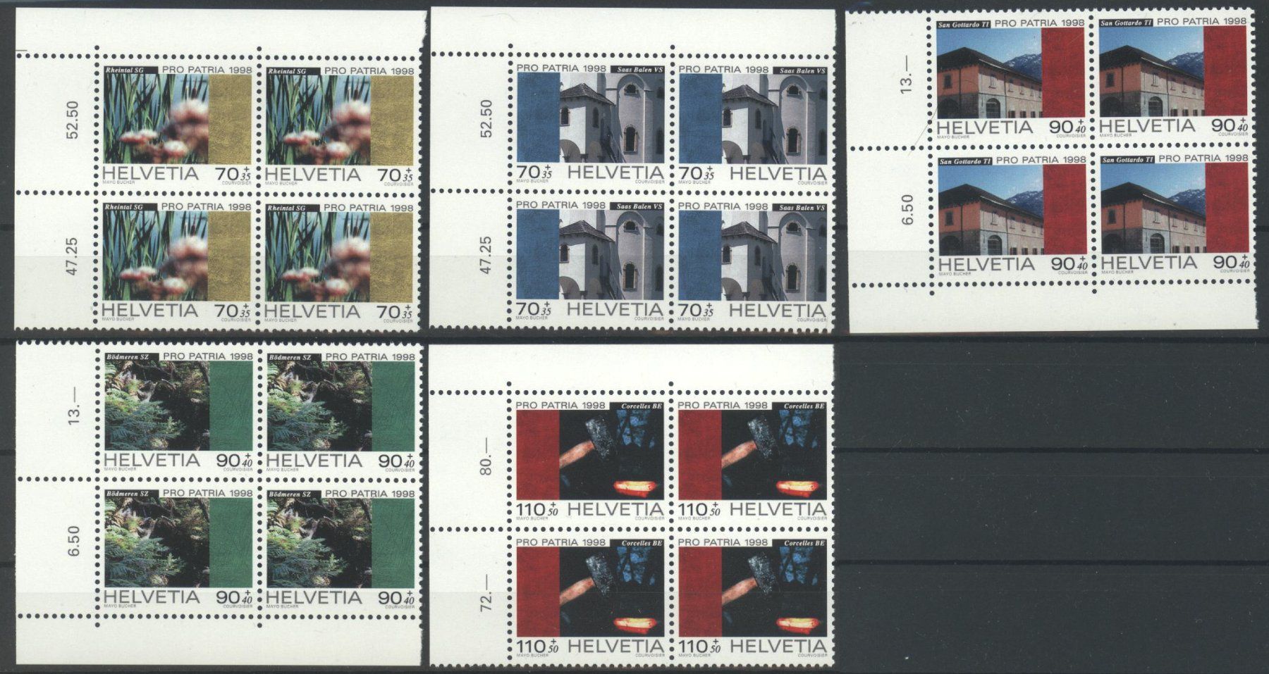 Tutti i francobolli: 1998, Pro Patria, Viererblöcke ** – Usato da Willisau venduto da Vollstempel