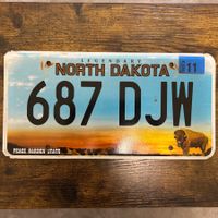 🇺🇸 U.S. Autoschild - North Dakota 687 DJW - ORIGINAL