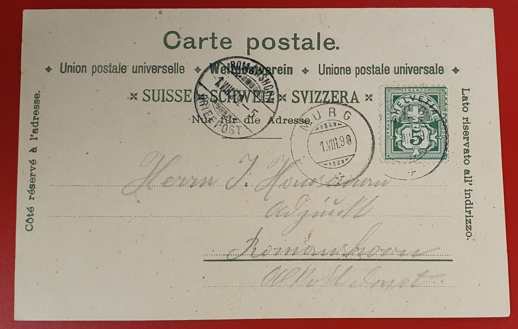 Cartoline postali: Gruss aus Murg 1899 – Usato da Kreuzlingen venduto da Rschweiz1 1