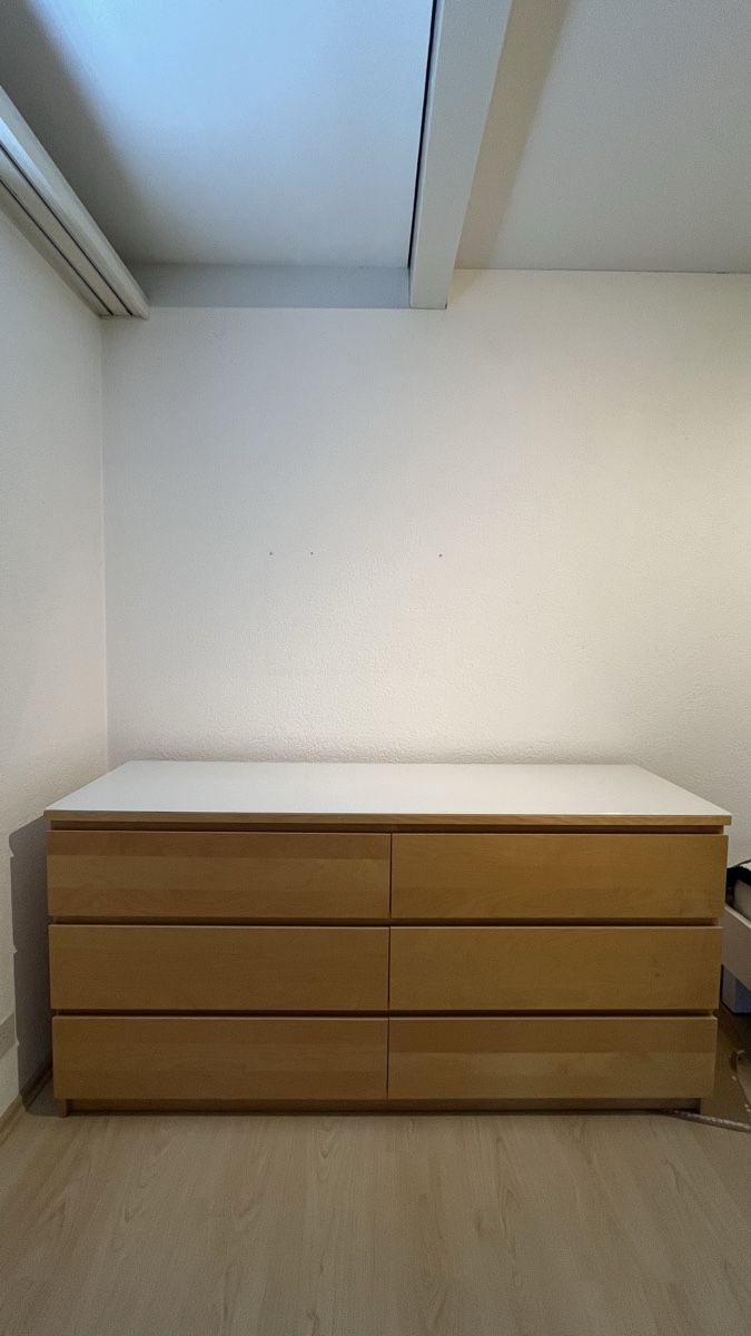 Ikea Kommoden: Malm Komode Buche mit weisser/milchiger Deckplatte – Gebraucht aus Boppelsen von liv_bvt7