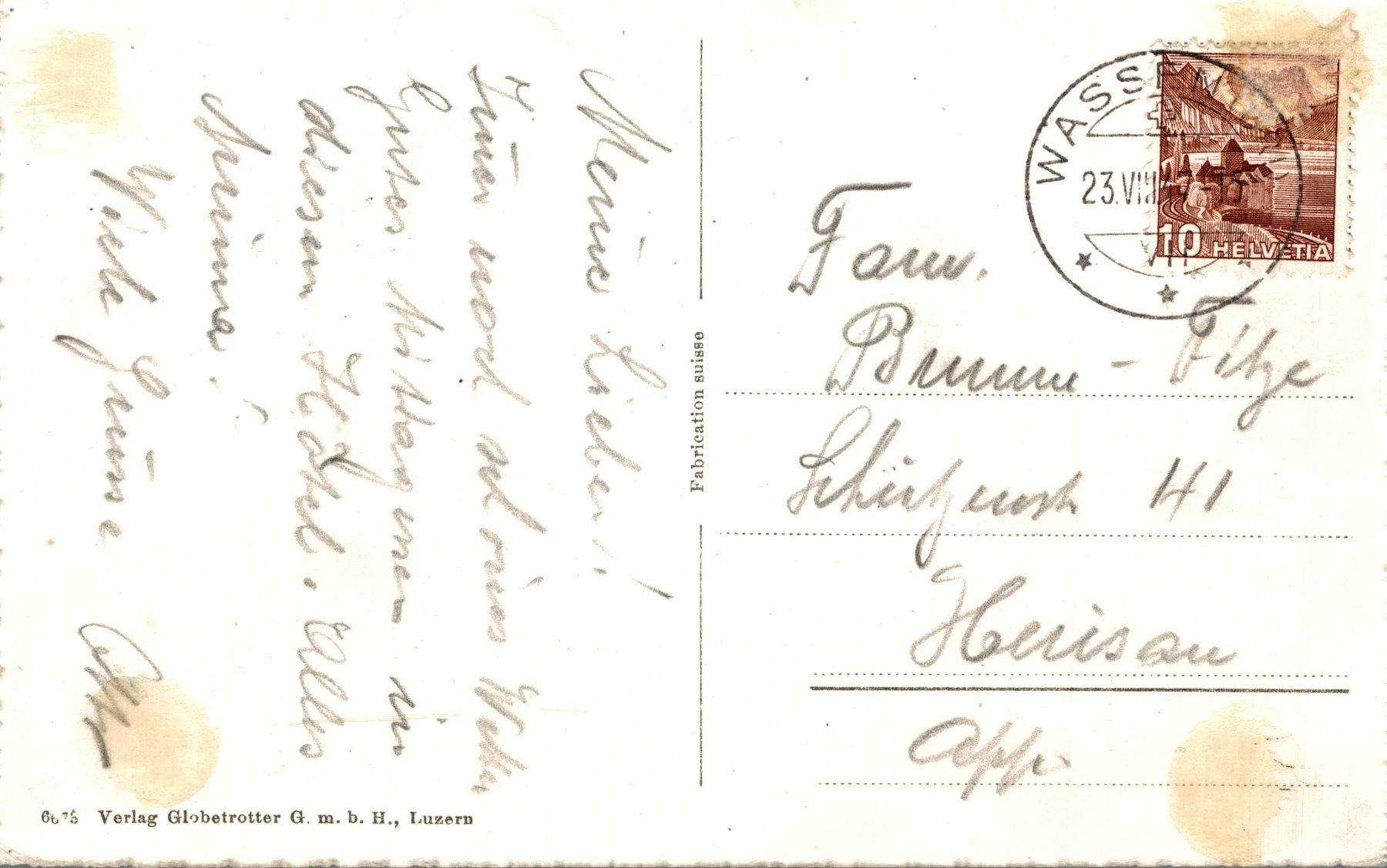 Cartoline postali: Wassen. Kurhaus Wassen, Restaurant alte Post – Usato da Bronschhofen venduto da Astore 1