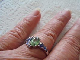 Echtschmuck: Saphir-Silberring 925er (53)
