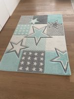 Teppich Sterne Mint/Grau