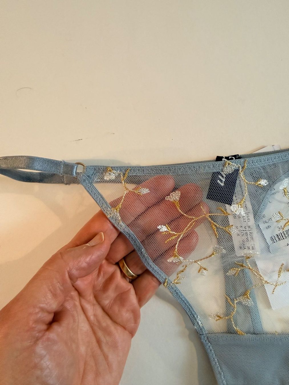 Etam Altra biancheria intima: ETAM, String BONHEUR, Grösse 34, Farbe Grau/Hellblau – Nuovo e nell'imballaggio originale da Rudolfstetten venduto da gst_g7xl 1