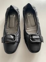Ballerinas von A. Testoni, schwarzes Leder, Grösse 41